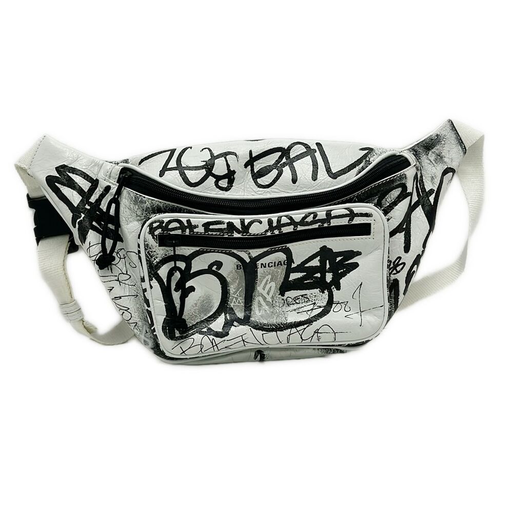 Balenciaga Explorer Beltpack Bum Bag 529550 White Black